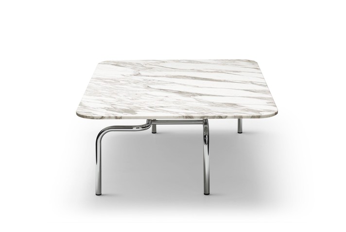 Couchtisch aus Marmor und Metall, rechteckiges Modell