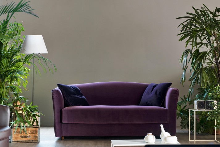 Valentino, hochwertiges modernes Luxus-Schlafsofa aus Samt