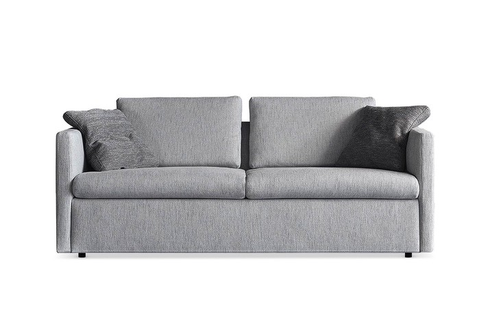 Längsschläfer-Schlafsofa mit linearen, L-förmigen, fünfeckigen, Eck-Elementen