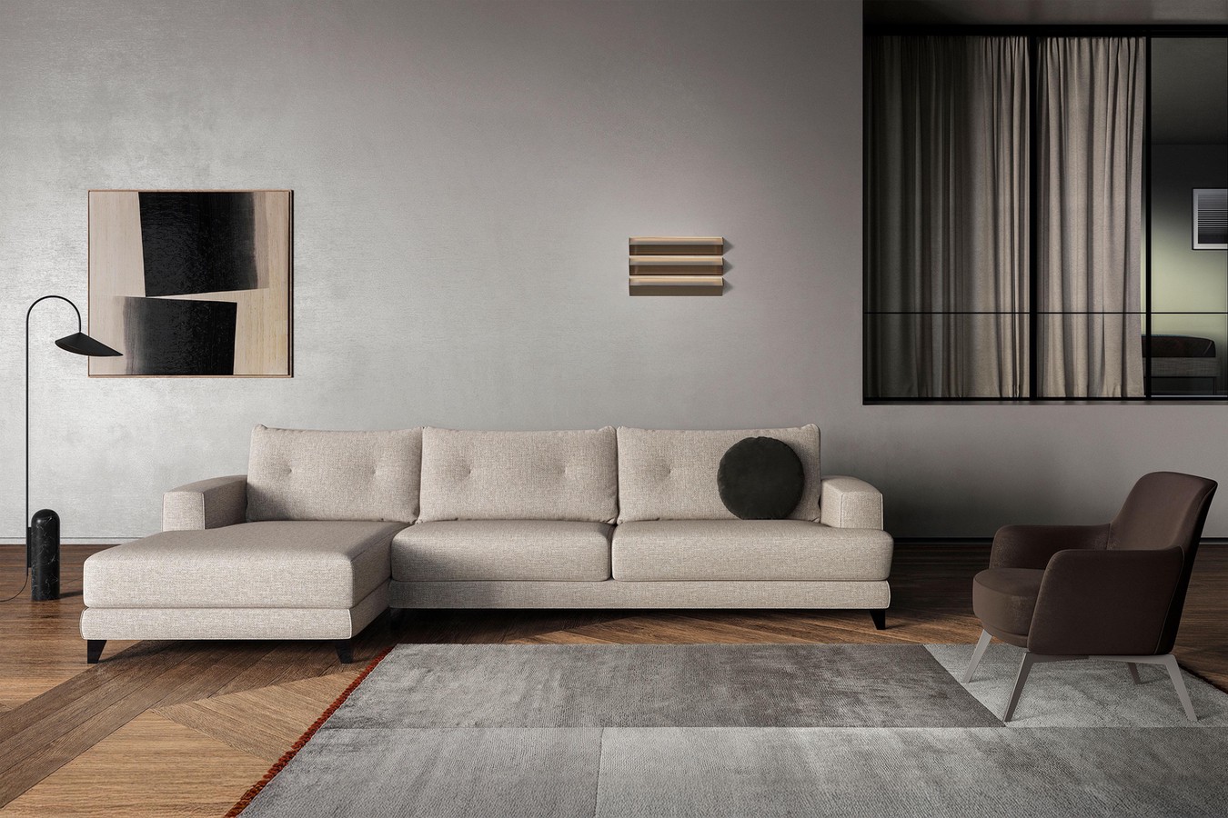 Modulsofa Douglas mit hoher bequemer Rückenlehne