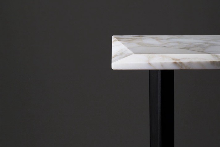 Detail of the edge of the marble top