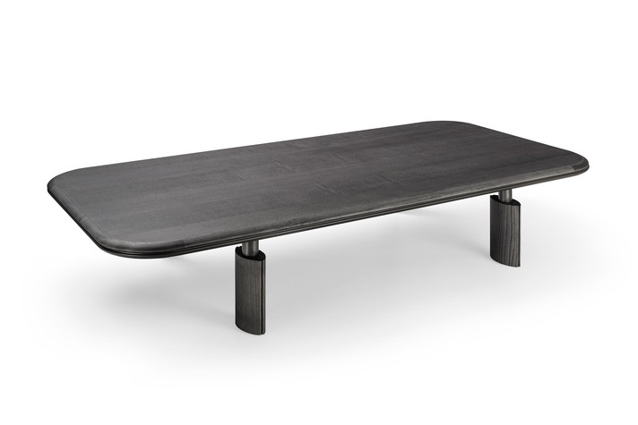Rectangular coffee table with wooden top and legs