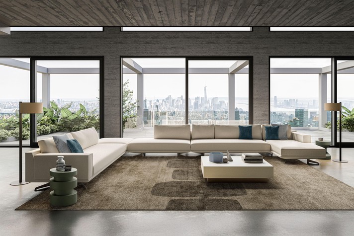 Gitani coffee table next to Blake sofa