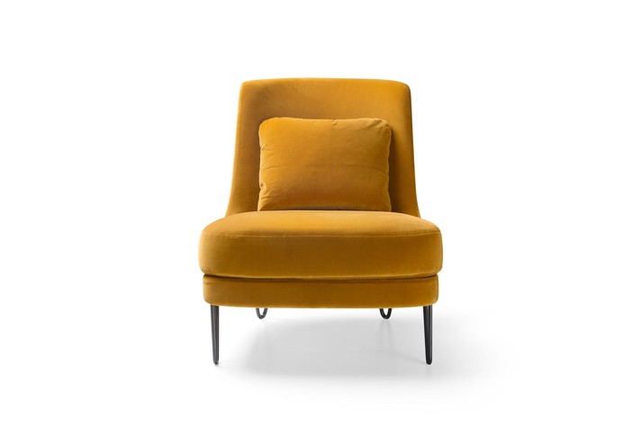Vintage inspired accent chair with no arms
