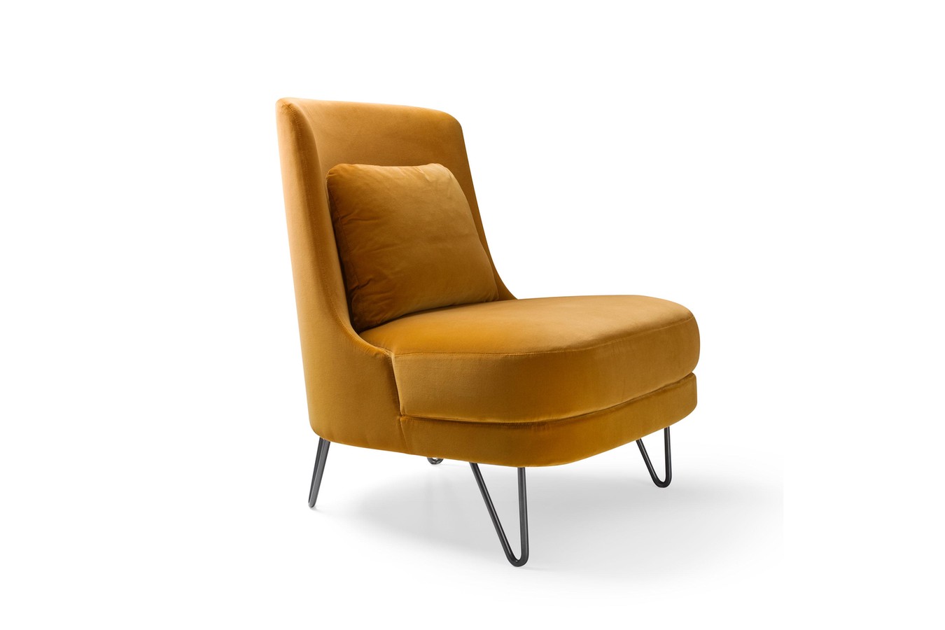 Retro style armchair with hairpin legs Chris