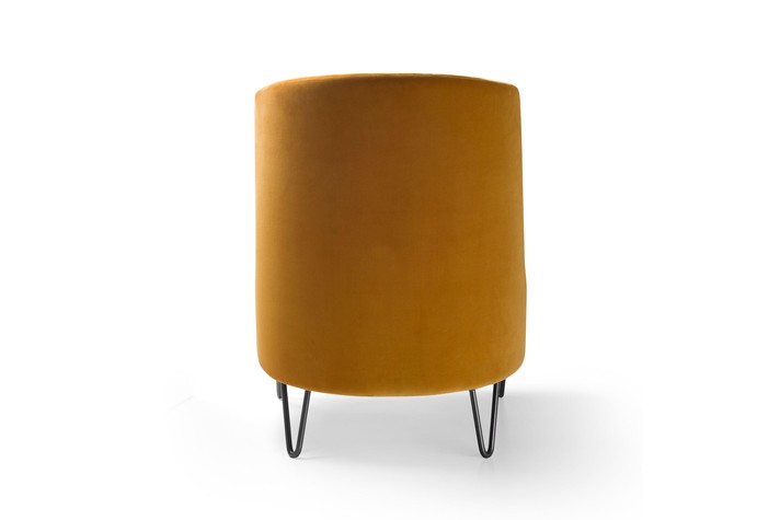Detail of the back with metal hairpin legs
