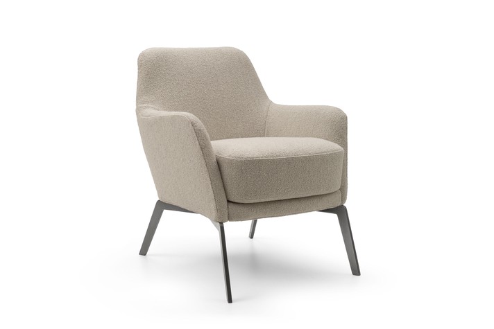 Armchair for the living room or dining table in the version with a fabric cover