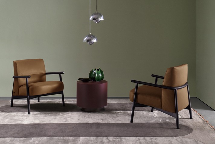 Hailey chair with wooden structure in a dark finish