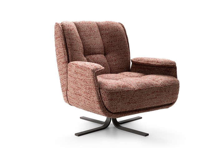 Original living room armchair with a swivel base for a modern reading corner