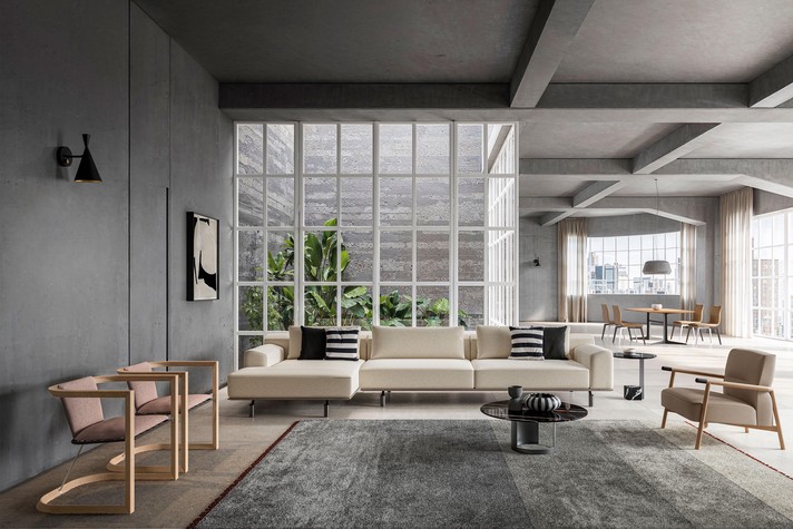 Boma 45 armchair combined with Fly sofa