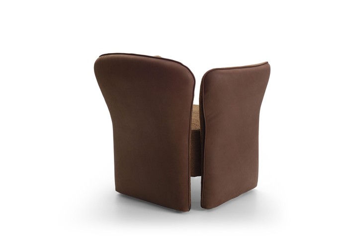 Rear view of the padded panels surrounding the seat