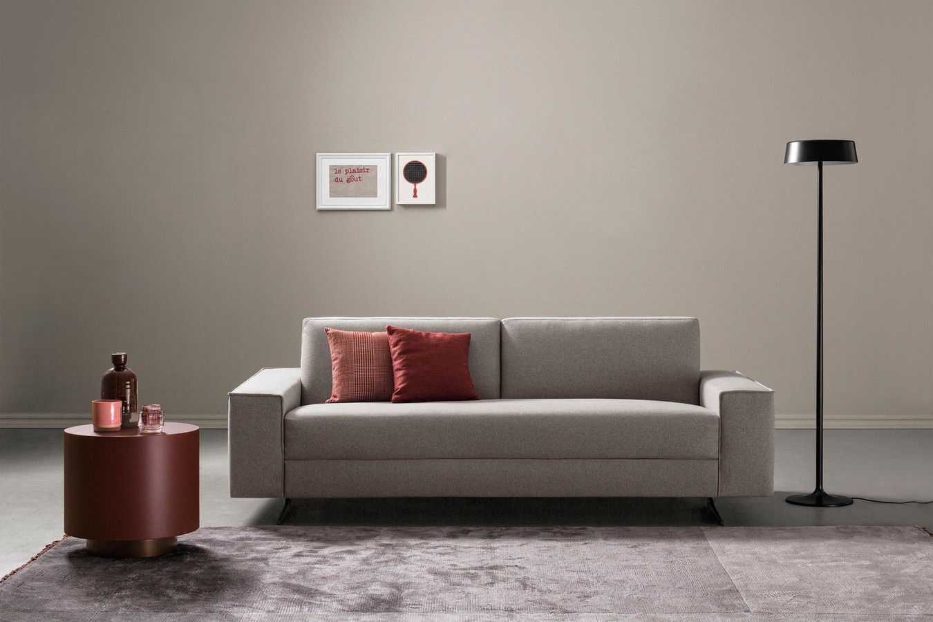 Dilbar, 2/3 seater sofa bed with slatted base and Simmons mattress