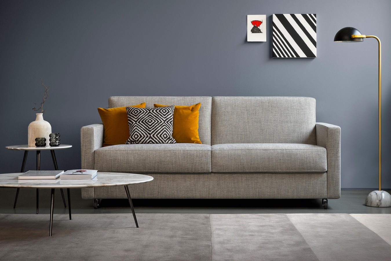 Sectional sofa bed with wheels, available as chair, 2-3 seater, storage chaise, corner