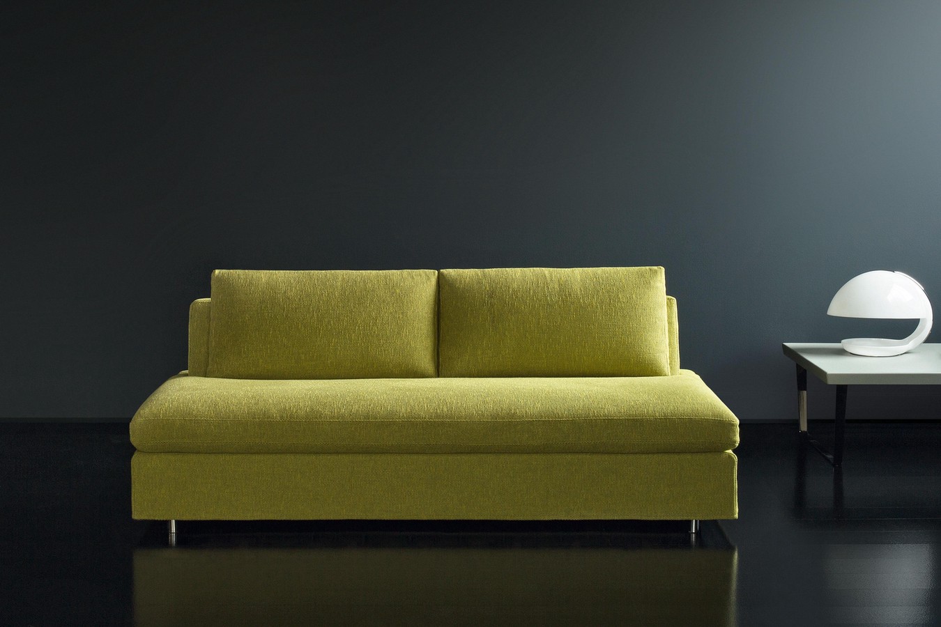 Bench style 2-3 seater armless sofa bed with Lampolet mechanism and Simmons mattress