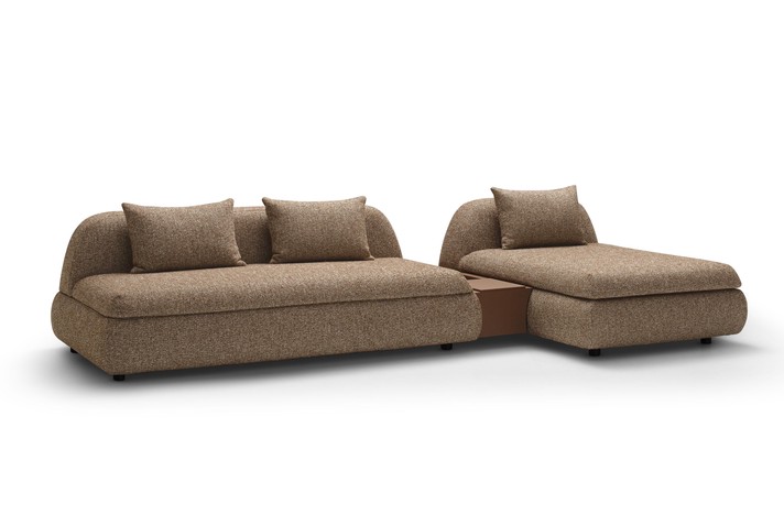 Apollo in the sofa bed configuration with chaise longue and storage compartment