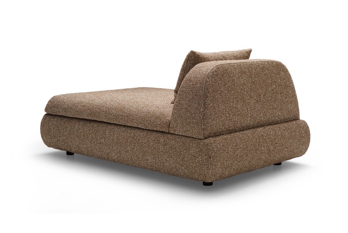 Rear view of the armless chaise longue