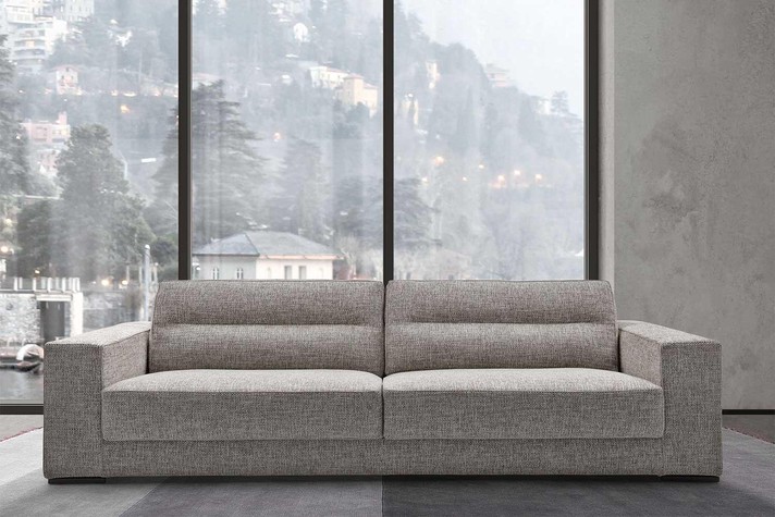 Large 3-seater sofa in melange fabric