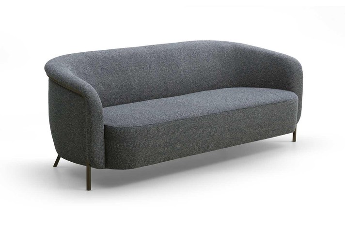 Single-cushion seat and curved backrest 1950s inspired
