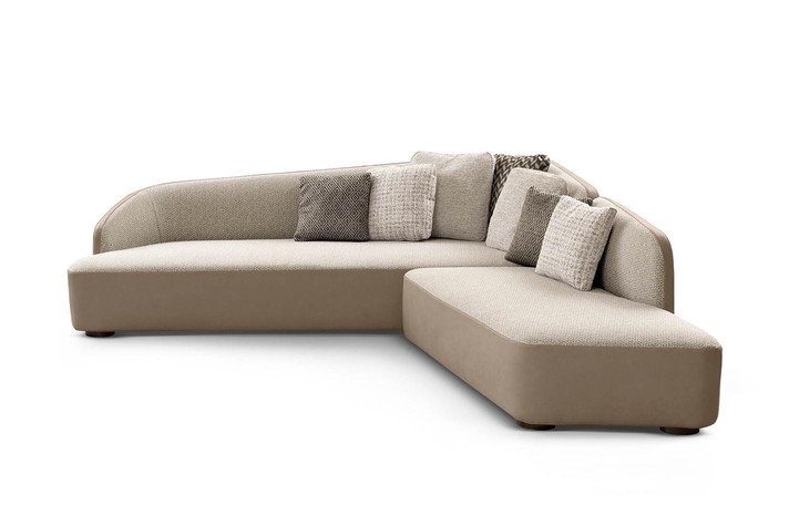Modern curved designer sofa in a corner layout