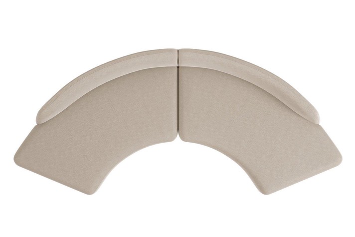 A sleek design for this semi circular sofa