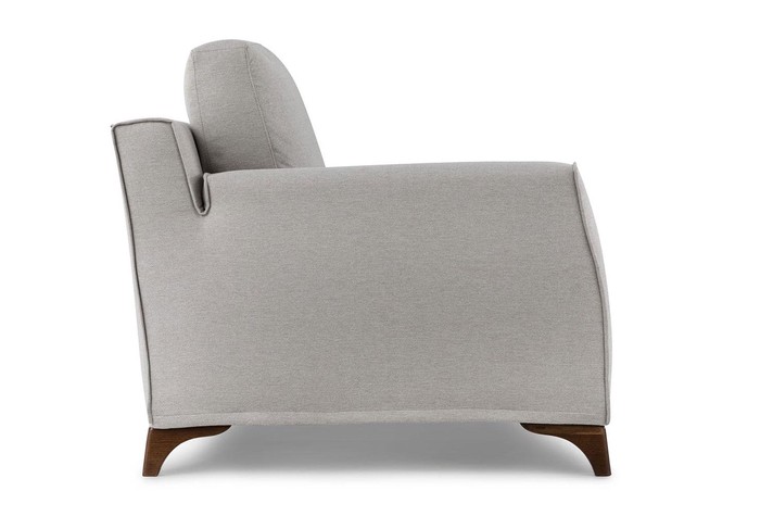 Detail of joined armrest and backrest, solid wood legs