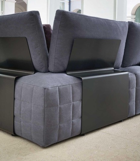 Detail of the movable sheet metal backrests