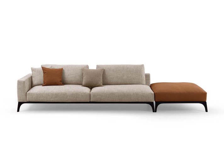 Available in many designs, Milano can be customised as an open-end sofa