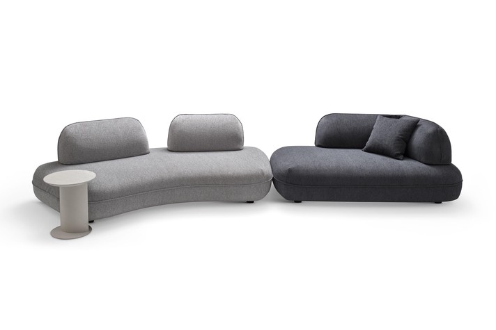 Composition example: long settee with a double backrest and corner backrest