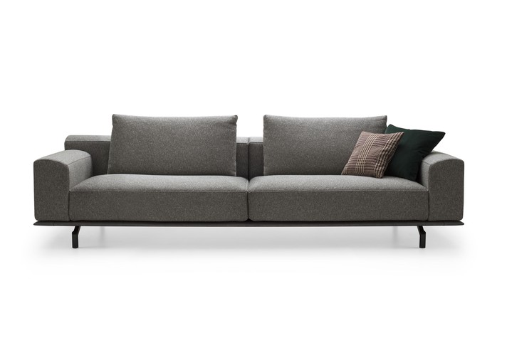 2-seater linear sofa with backrest cushions