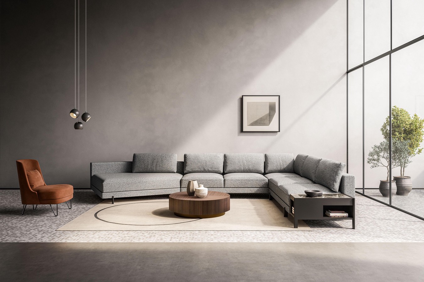Modular sofa with goose down cushions Mr President