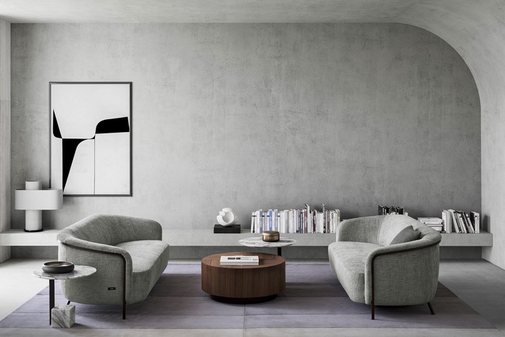 Ring sofas arranged in a stylish conversation area