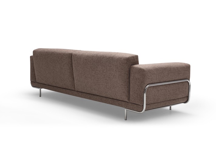 Rear view of the backrest and the supporting structure beneath the armrests
