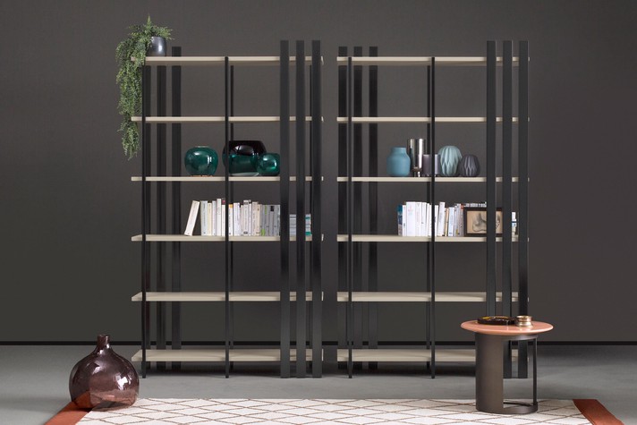 Pair of free-standing bookcases that can also be used as room dividers