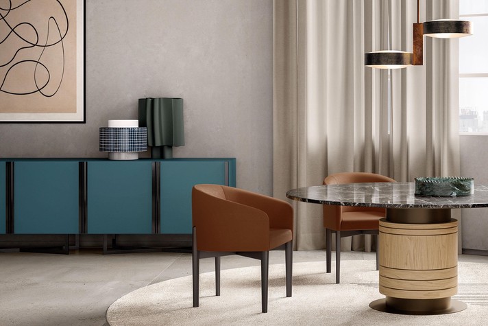 Profile Cabinet, modern sideboard with metal base