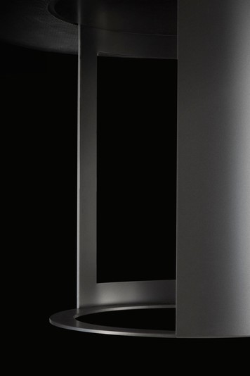 Detail of the metal base painted Lead Black