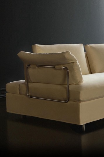 Accoudoir avec coussin et tubulaire en métal chromé, accessoire en option