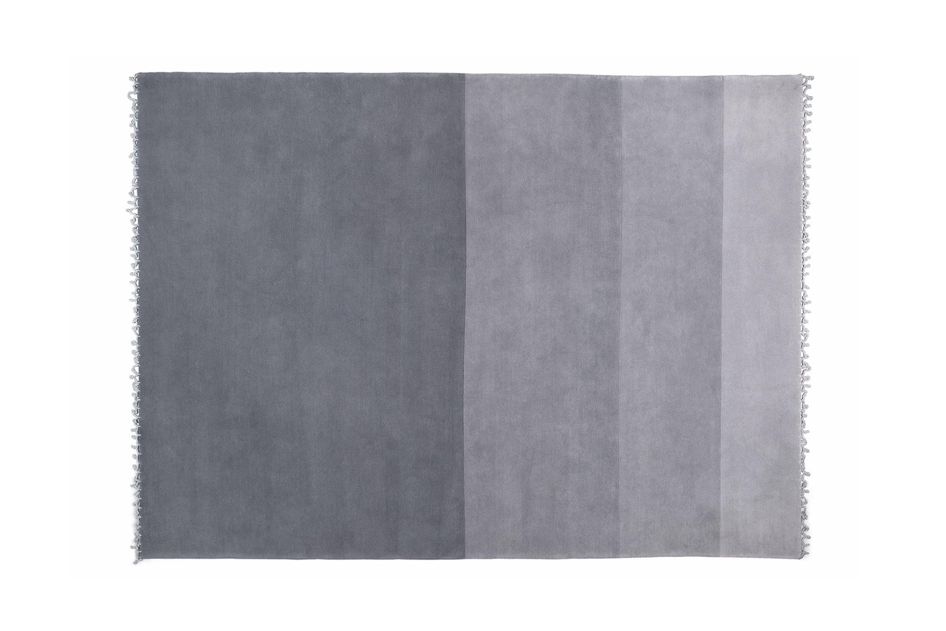 Tapis moderne en laine à poil court en dégradé gris (modèle Lava)