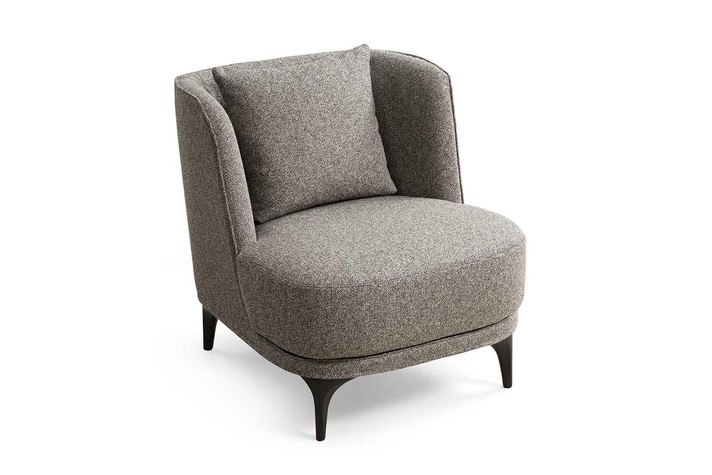 Fauteuil design avec grand coussin d'assise en mousse polyuréthane