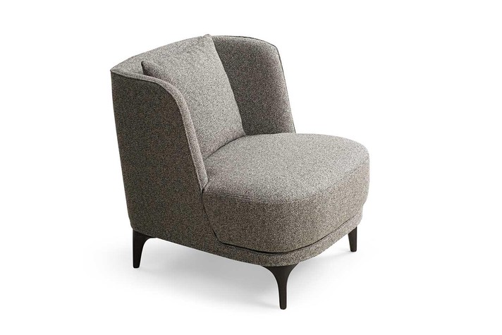 Fauteuil sur pied décoratif en bois verni wengé