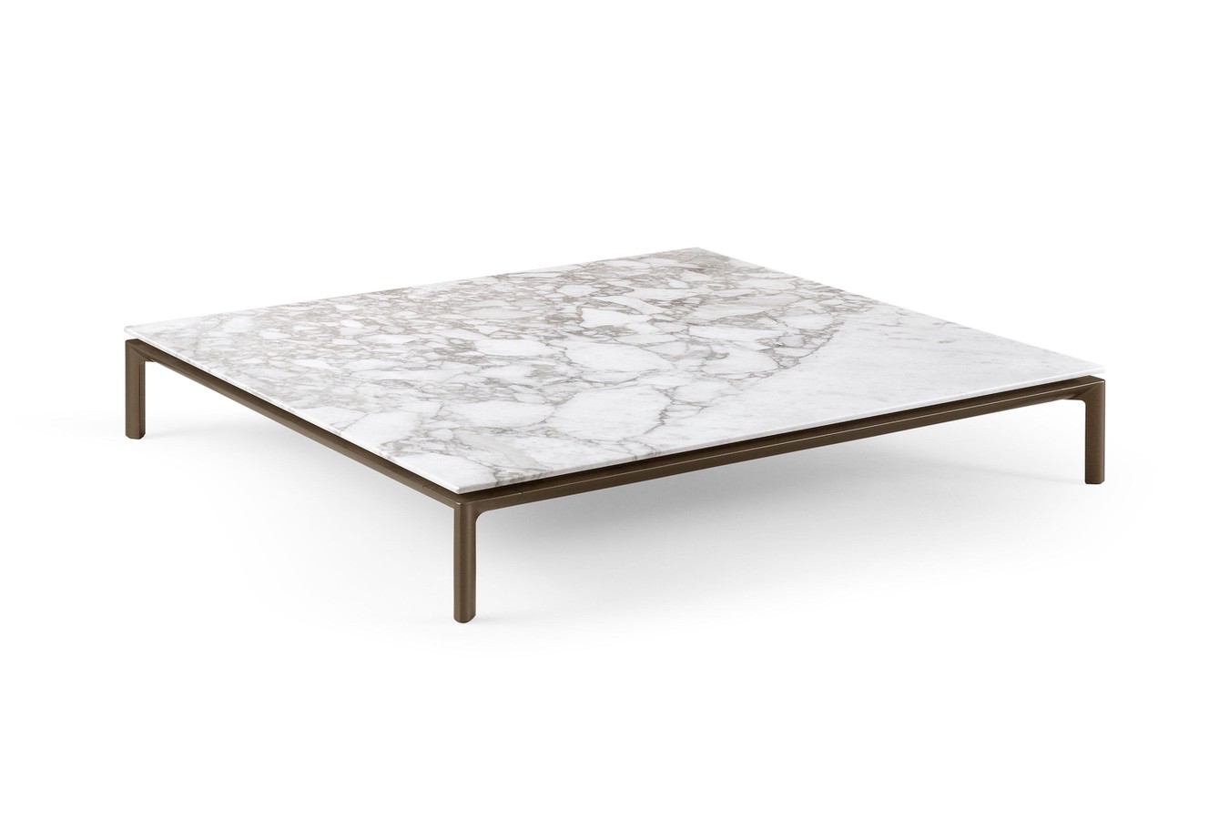 Table basse au design minimaliste avec top carré ou rectangulaire Man-Go