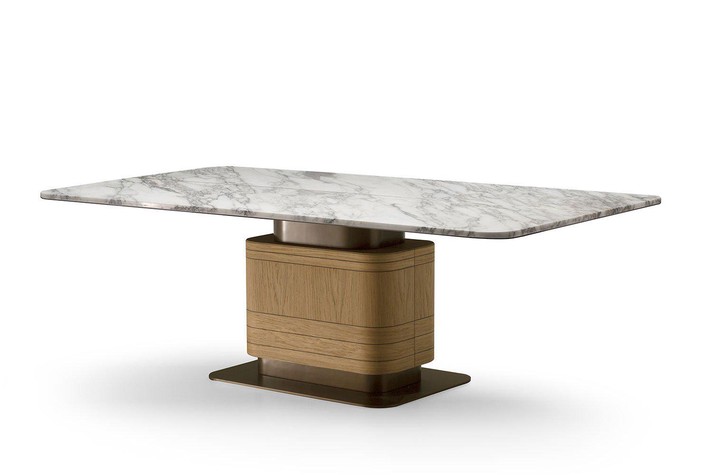 Table rectangulare en marbre, également disponible dans les modèles rond et ovale