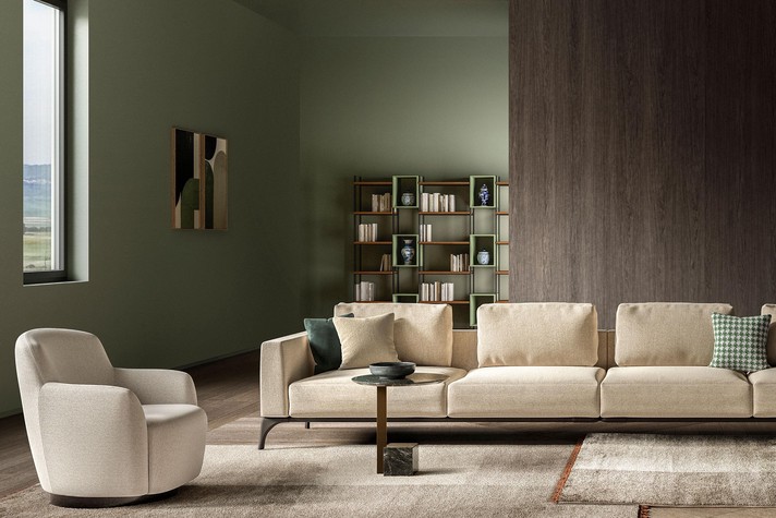 Libreria Box in un living moderno ed elegante