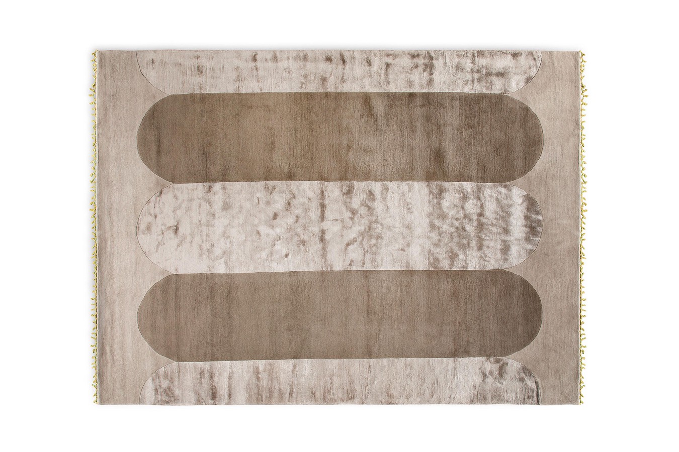 Tappeto rettangolare con disegno astratto nei colori beige/marrone chiaro