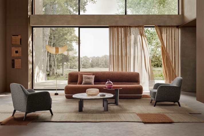 Divano a 3 posti​ Bubble con inserto in metallo tubolare in stile vintage anni '70