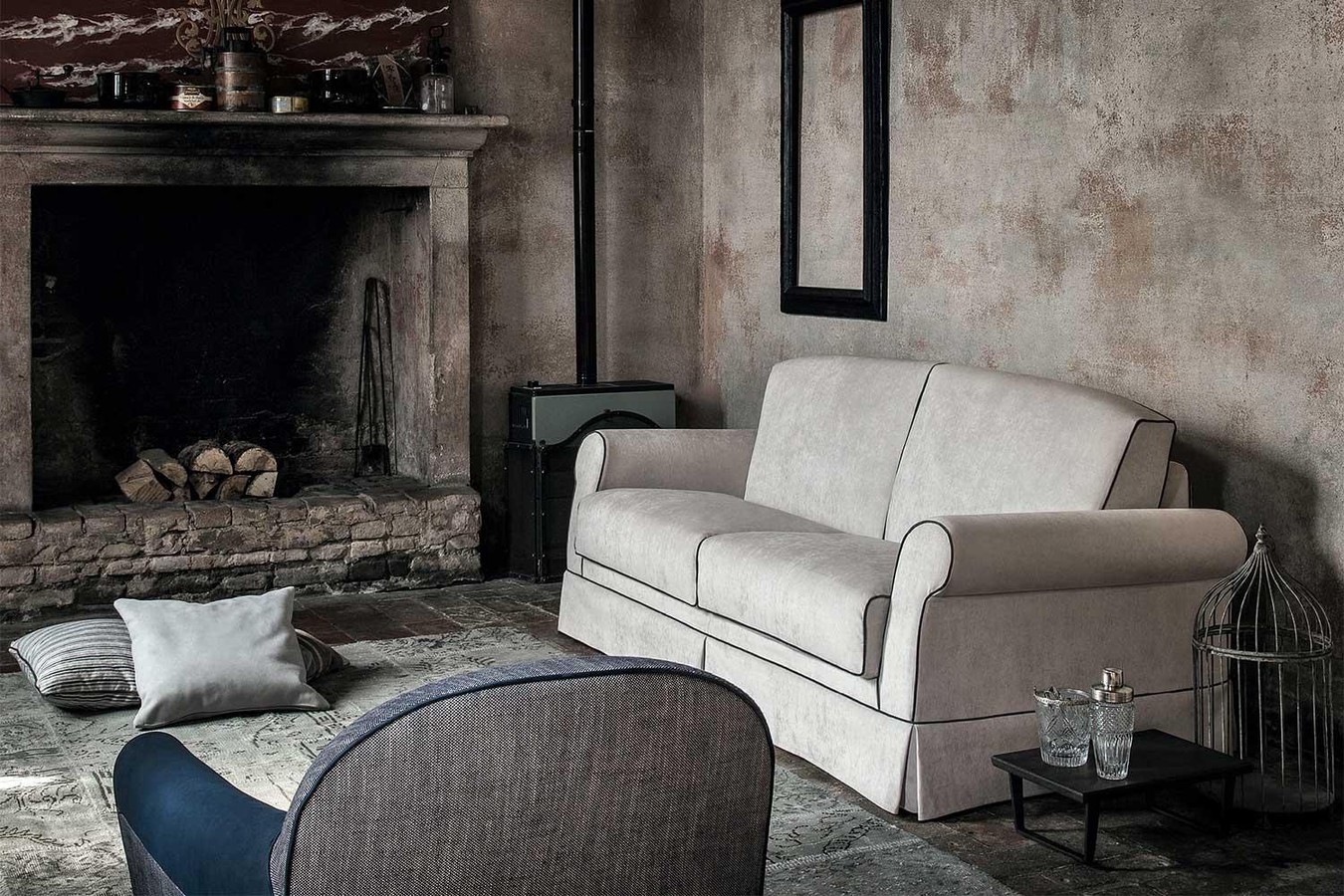 Divano letto classico a 2 o 3 posti Prince