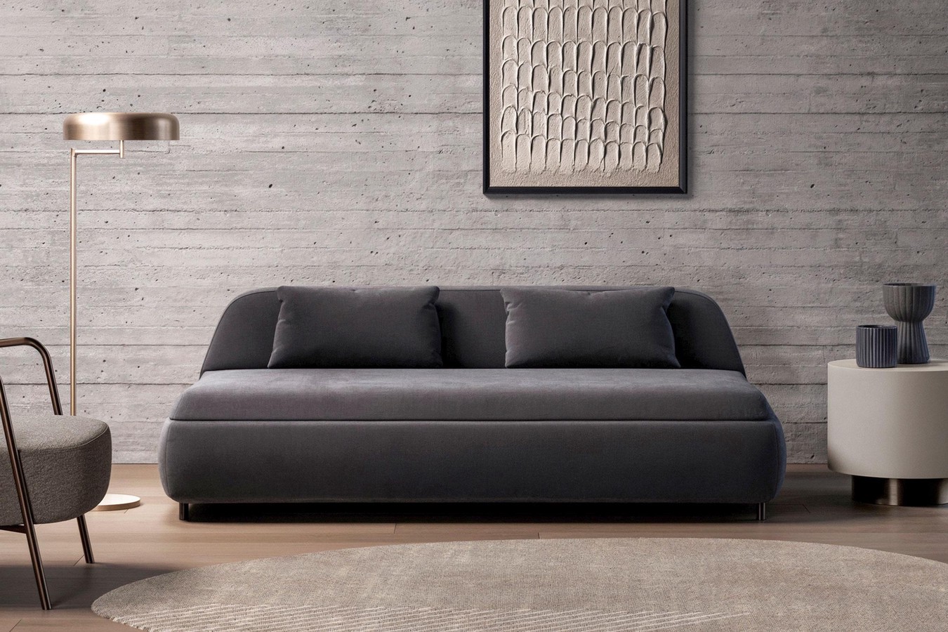 Divano letto con seduta larga e profonda Apollo