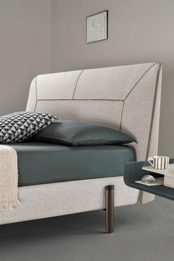 Letto Matrimoniale Contenitore In Velluto Con Testiera Imbottita – Struttura Con Rete A Doghe, 140x200, Senza Materasso, Grigio