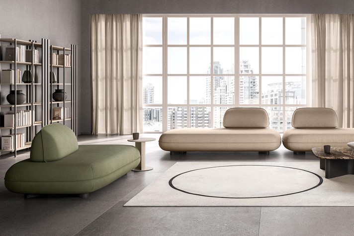 Living moderno completato dalla collezione Bao