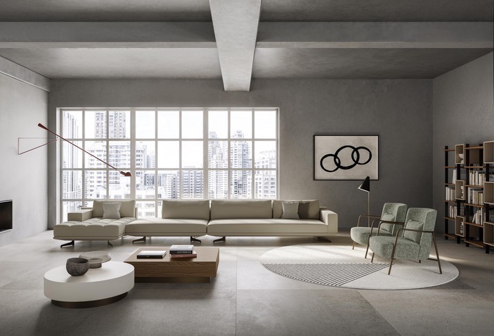 Tavolino Geometric in un living moderno ed elegante
