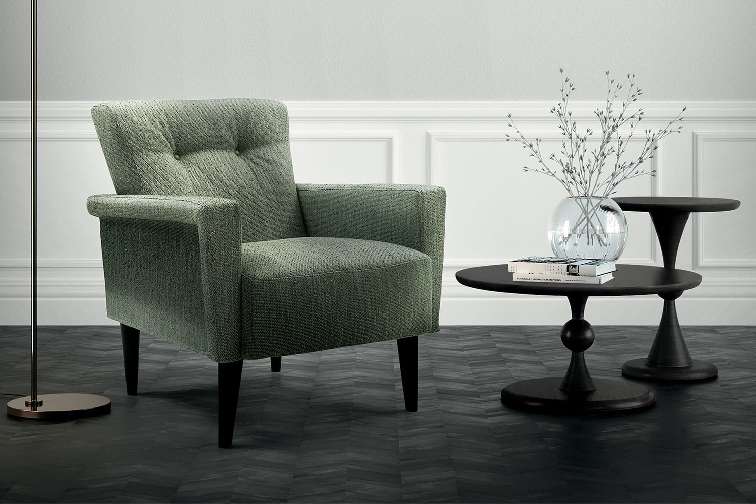 Poltroncina imbottita, dall'elegante design